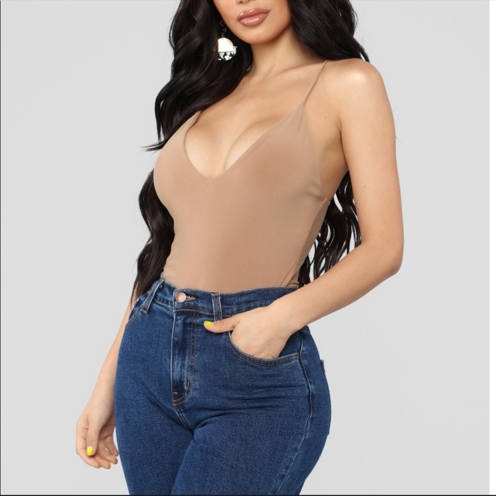 Fashion Nova Nude Low Cut Bodysuit